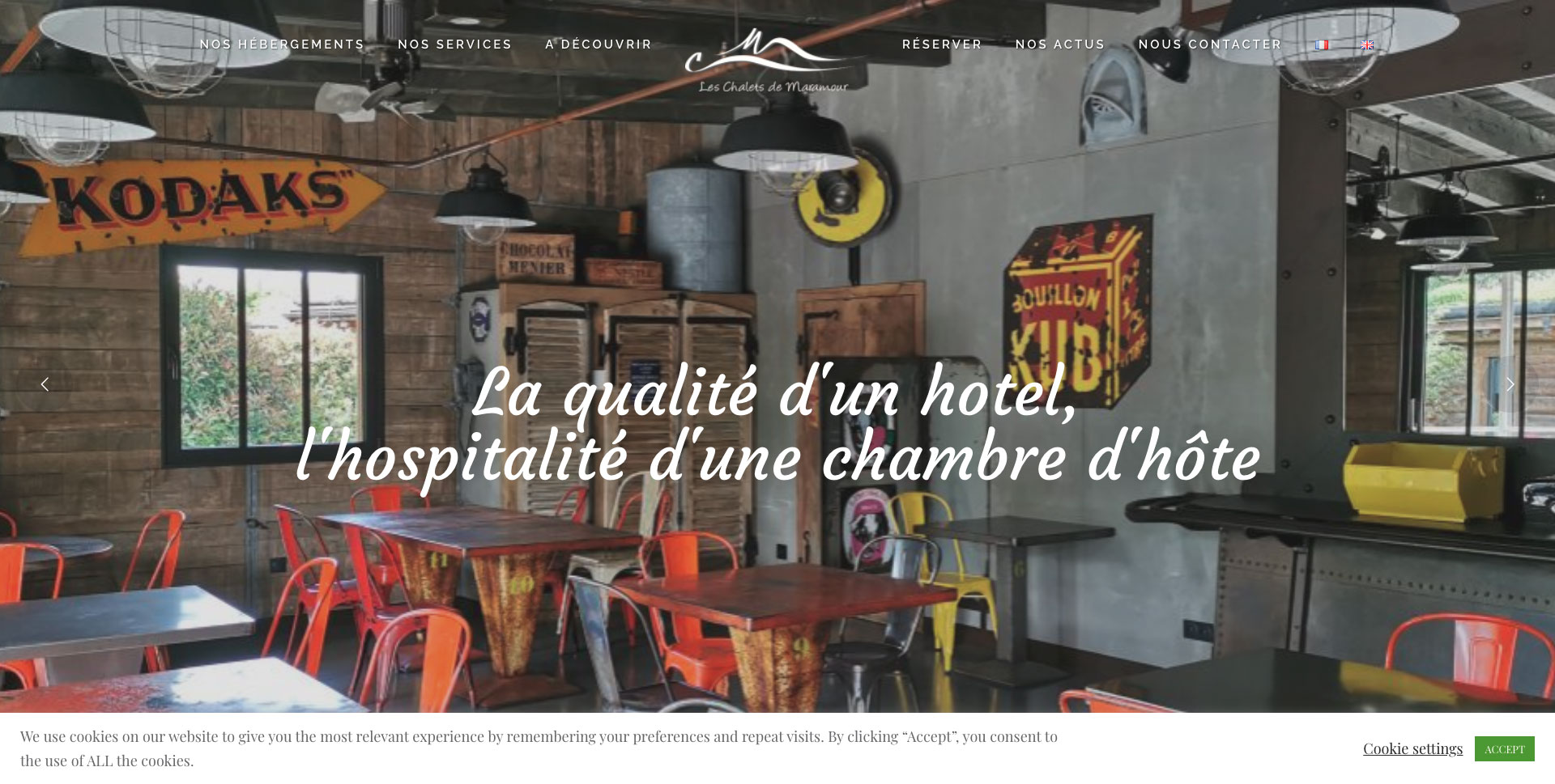 image capture d'écran projet site hotel maramour