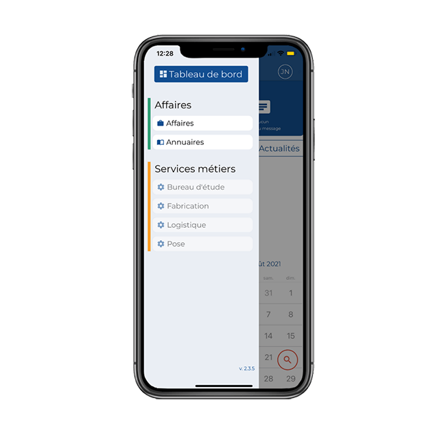 Exemple Tableau de bord Mobile N2m